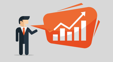 Businessman presenting upward trend graph