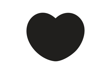 Black Heart Shape Vector &ndash; Love and Romance Symbol Isolated