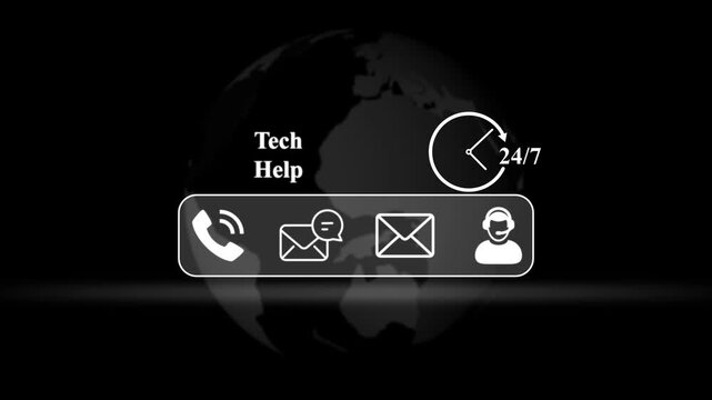 Tech Help Services Globe and Communication Icons technology support