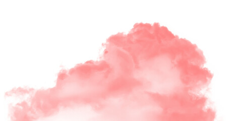 Red smoke cloud isolated on black background