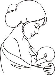 A mother's love a woman cuddling and feeding her newborn baby