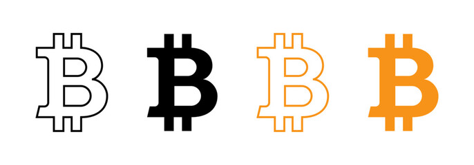 Obraz premium Bitcoin currency symbol icon set