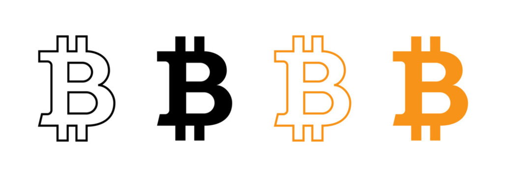 Bitcoin currency symbol icon set