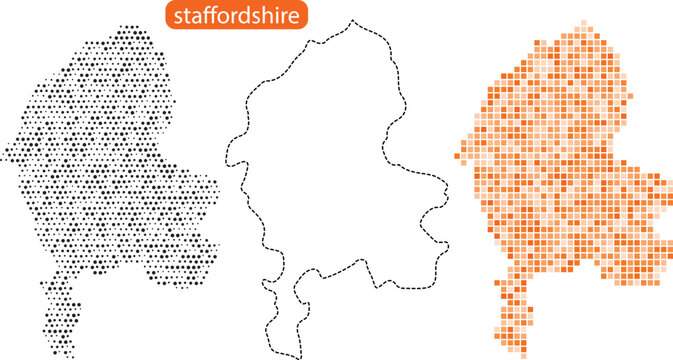 Staffordshire county map illustration