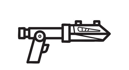 Obraz premium Illustration of a futuristic gun with a sleek design and advanced technology features on a plain background