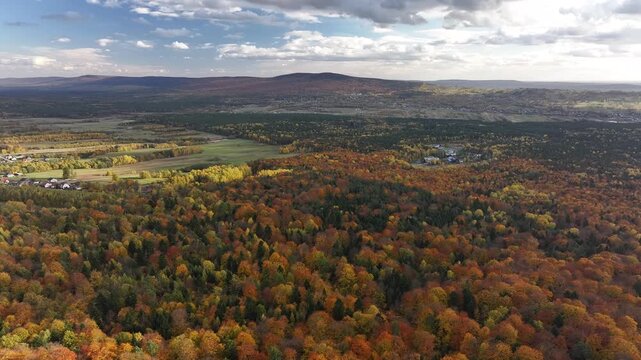 Świętokrzyski Park Narodowy jesień dron 4K Pasmo Klonowskie