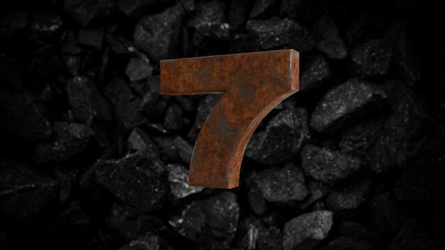 Rusty Metal Font Number 7