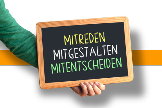 Kreidetafel, Mitreden, Mitgestalten, Mitentscheiden