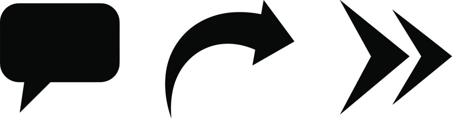 Speech bubbles and arrows icons