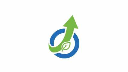 Green arrow eco friendly symbol logo.