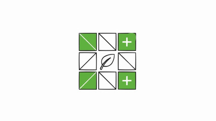 Green and white puzzle pieces logo.
