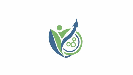 Green and blue leaf logo symbol.
