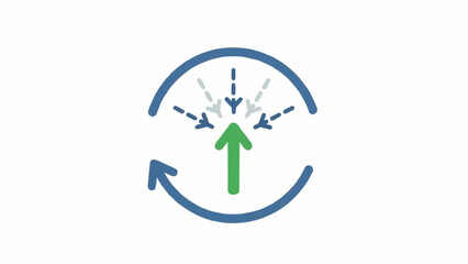 Green arrow pointing up in circle.