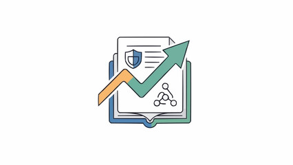 Green arrow rising document pages.