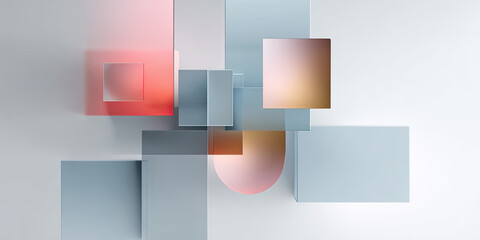 Obraz premium Elegant geometry composition on white background crafted for designers seeking minimal, balanced visual art resources.