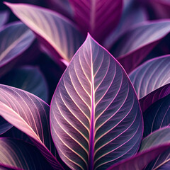 Obraz premium Elegant layered botanical leaves with smooth curves, organic flow.
