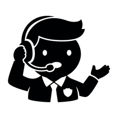 Obraz premium Customer service representative wearing headset and smiling