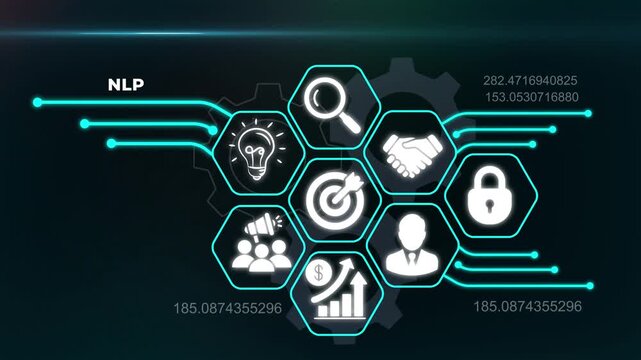 Natural Language Processing and NLP technology concept with advanced artificial intelligence and digital linguistics analysis.
