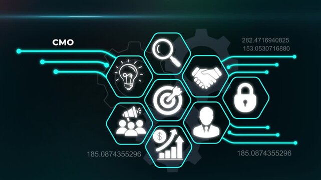 Chief Marketing Officer and CMO leadership concept with strategic business branding and professional corporate marketing management.