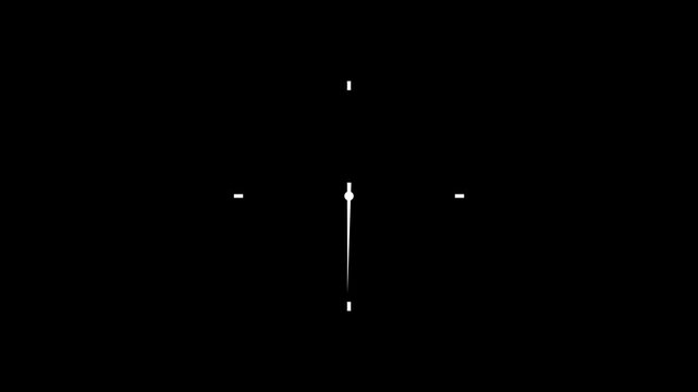 Elegant glowing clock interface isolated on black, perfect for midnight deadlines or 24/7 service concepts.