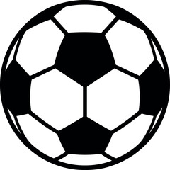 Fototapeta premium Soccer Ball Sports Graphic Object Isolated on White Background in a Flat Black Silhouette Vector