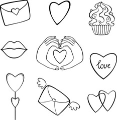 Valentine heart vector set