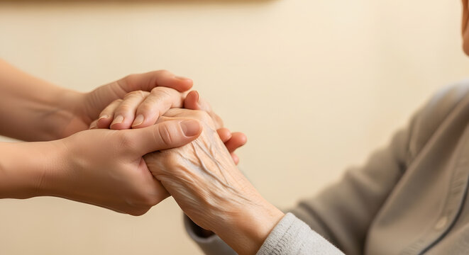 Support hand hold senior patient care empathy love compassion health medical cancer awareness nursing hospital life wellness solidarity trust hope