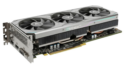 PC gaming graphics display card isolated on transparent background