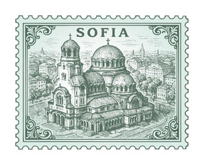 postage stamp depicts sofia city - bulgaria