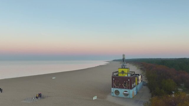 Beautiful beach in Gdansk Stogi. Sunset.