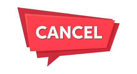 Red Cancel Speech Bubble UI Button