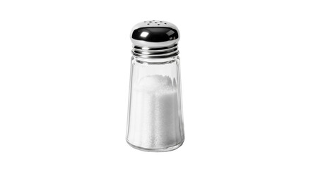 Salt shaker with salt isolated PNG, condiment for cooking and seasoning food on transparent background © Viktor