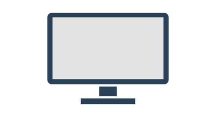Modern Flat Computer Monitor Display Screen Icon.