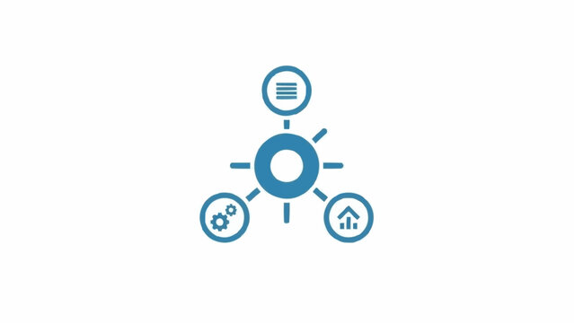 Central Circle Connected to Three Icons.