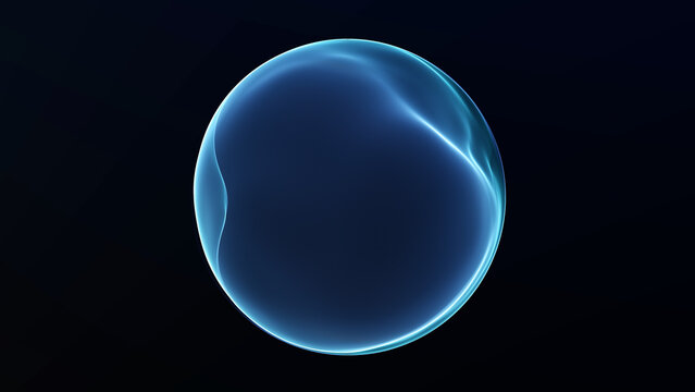 Dynamic liquid energy orb with glowing plasma curves in dark space. Futuristic abstract 3D sphere with smooth flowing motion, luminous depth and powerful modern sci fi appearance.