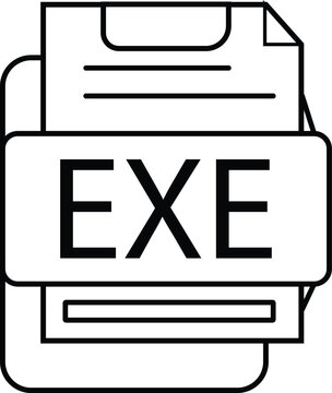 EXE file icon representing executable program files simple vector illustration for software and technology concepts isolated on white
