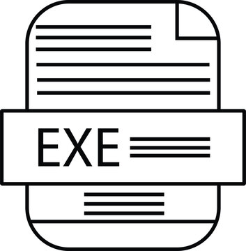 EXE file icon executable program document symbol simple vector illustration for software and technology concepts isolated on white