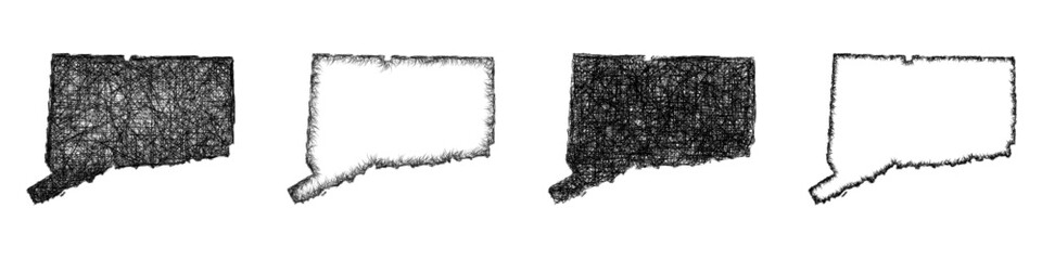 Sketch Connecticut map design set