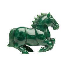 Green Jade Horse Figurine Celebrating Chinese New Year