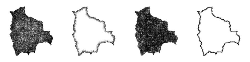 Sketch Bolivia map design set