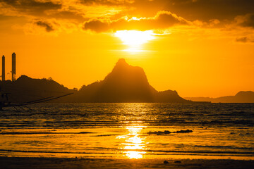 sunrise on the beach of Philippines