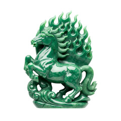 Green Chinese New Year Fire Horse Statue for Celebrations