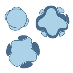 Obraz premium Set of blue organic shape element isolated on white background. Modern graphic design.