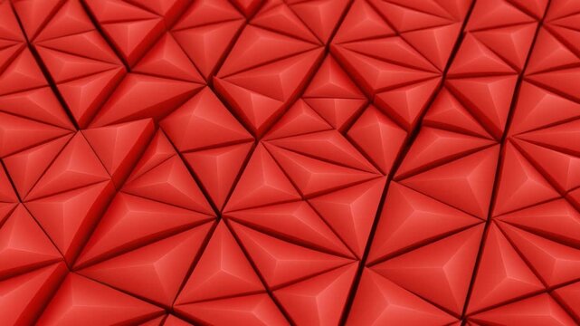 Red triangular 3d geometric pattern texture background