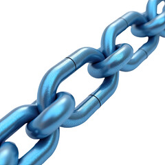 Metal chain on white background, often used in jewelry or decorative designs