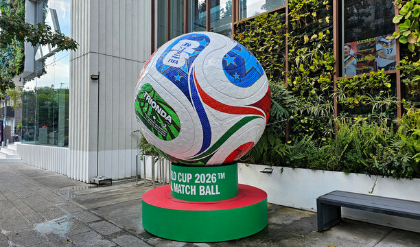 Mexico City, Mexico - Jan 14, 2026: The official ball of the 2026 World Cup is the adidas Trionda, inspired by the energy of the host nations: Canada, the United States, and Mexico