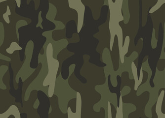 Naklejka premium Full Seamless military camouflage background. Dark pattern print. Clean vector shapes. Made for gear, uniforms, and streetwear. Works for wallpaper and decor.