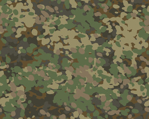 Fototapeta premium Full Seamless classic woodland camouflage pattern with deep layered shapes. Strong military print creates a rugged background for fabric. Designed for uniforms, outdoor wear, and tactical gear.