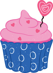 Valentine Cute  Cupcake Icon 
