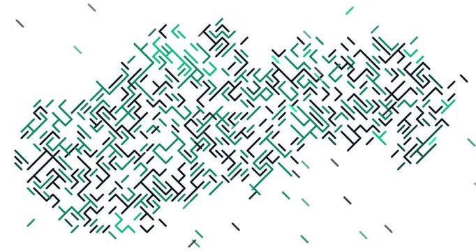 Geometric Motion Graphics Representing the Slovakia Map